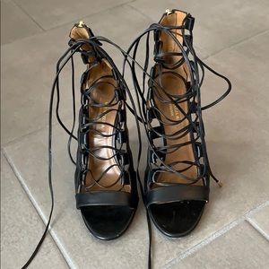 Aquazzura high laces sandals